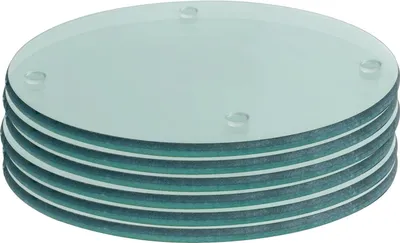 Produktbild von Harbour Housewares Runde Glasuntersetzer – 10 cm – Transparent – ??6er-Pack