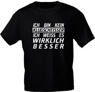 Produktbild von T-Shirt mit Print - Ich bin kein Klugscheisser ...- 10131 schwarz - Gr. S-XXL Größe - M