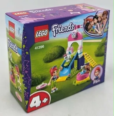 Produktbild von LEGO 41396 Friends Welpenspielplatz, Spielset mit Mia und 2 Hunde-Spielzeugfiguren, Welpenrutsche und Karussell für Vorschulkinder