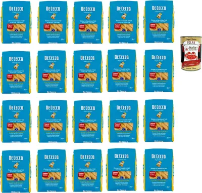 Produktbild von De Cecco Penne a Candela N°340, 100% Italienisch Pasta Nudeln 20x 500g + Italian Gourmet Polpa 400g