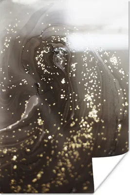 Produktbild von MuchoWow® Poster Marmor - Luxus - Gold - Schwarz 80x120 cm - Papierdruck
