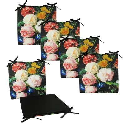Produktbild von JACK 4er Set Motiv Outdoor Wende Stuhlkissen 40x40cm Kissen Wasserfest Waschbar Blütenmeer