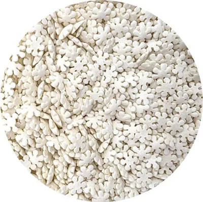 Obrázek produktu pro Cukrové zdobení bílé sněhové vločky 80g