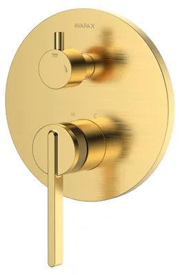 Produktbild von Avapax | Duschwannenarmatur - Unterputz - Messing - Gebürstet Gold - Zweifunktional