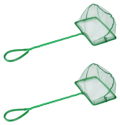 Produktbild von Aquariumkescher Kescher Fischnetz - 12 x 10,5 cm - Grün - 2 Stück