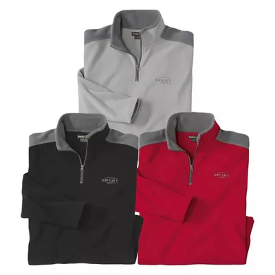 Immagine prodotto di Atlas For Men - Maglione "Sporty" da uomo (confezione da 3) AF1698 (5XL) (grigio chiaro/rosso/nero)