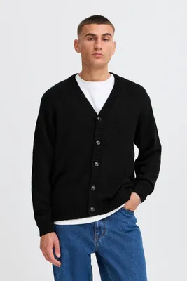 Produktbild von Solid SDHamed Herren Strickjacke Cardigan mit V-Ausschnitt Rippbündchen Knopfleiste Relaxed fit