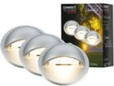 Produktbild von BRILONER Connect to Shine 3er Set Bodeneinbauleuchten, Erweiterungsset, IP65 Wasserfest, Seitenlicht, Warmweißes Licht, silberfarbig, 3,5 x 3,5 x 3,5 x 3,65 cm