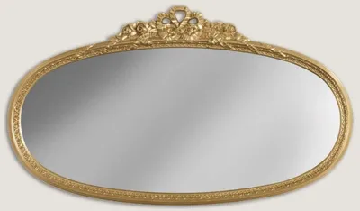 Produktbild von Casa Padrino Luxus Barock Wandspiegel Gold - Ovaler Spiegel im Barockstil - Barock Wohnzimmer Spiegel - Barock Garderoben Spiegel - Barock Möbel