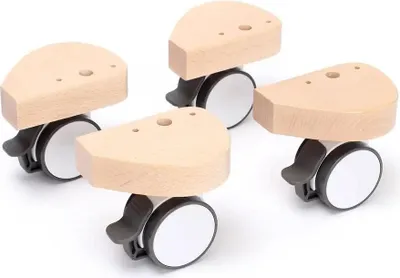 Produktbild von babybay Rollensatz Spezial mit Stoßschutz passend für alle Modelle, natur unbehandelt