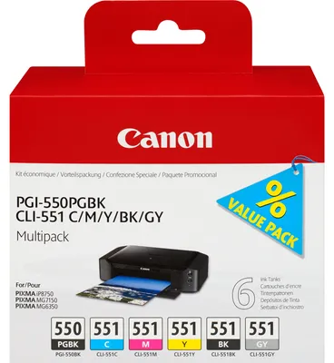 Produktbild von Canon PGI-550/CLI-551 Multipack PGBK/C/M/Y/BK/GY