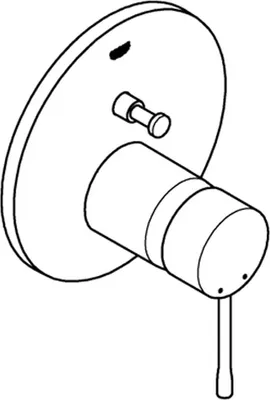 A line drawing of a faucet.