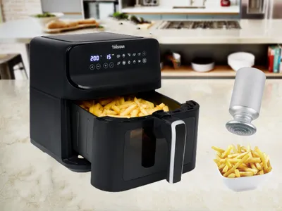 Produktbild von XXL 6,2L Heißluftfritteuse ohne Öl Korb mit Sichtfenster, 1,5kg Pommes Fritöse