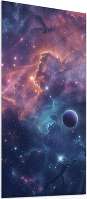 Produktbild von Glasbild 50x100cm in XXL für Wohnzimmer, Schlafzimmer Motiv Kosmisches Universum