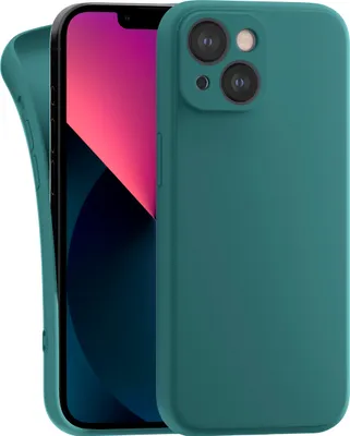 Produktbild von Hülle für Apple iPhone 13 - Handyhülle mit Kameraschutz Cover aus Silikon in Olivgrün