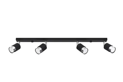 Immagine prodotto di Lampada da soffitto NERO 4 nero/cromo 4xGU10 10W acciaio 18x5x81cm Sollux Lighting