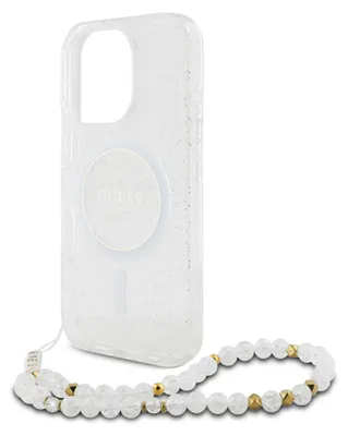 Produktbild von Guess, Hülle für iPhone 16 Pro Max MagSafe mit Glitzer und Band, Transparent