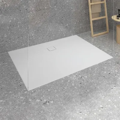 Immagine prodotto di Doccia Lastani di Ideal Standard, dimensioni 140 x 100 cm, realizzata in acrilico sanitario con nucleo in resina minerale (StoneTech™), superficie antiscivolo, installazione a filo pavimento
