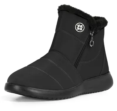 Produktbild von Wasserdichte Schneestiefel für Damen mit Fleece-Futter, schwarz