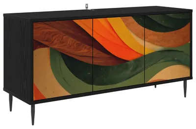 Produktbild von vidaXL TV-Schrank BONN 102 x 33 x 51 cm Schwarz Eichen-Optik