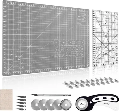 Image de Kit de patchwork et de couture Texi Craft gris 45X30