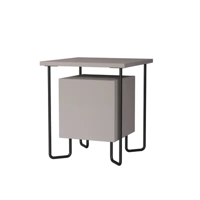 Produktbild von DECORTIE Acres Moderner Nachttisch Hell Mokka Schlafzimmermöbel  40 x 40 x 45 cm