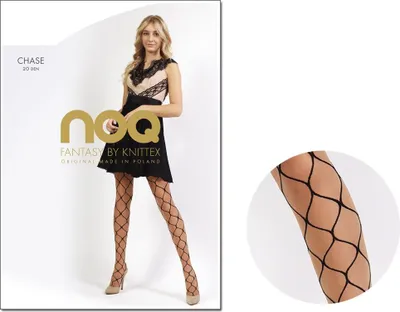 Produktbild von Gemusterte Strumpfhose, großes Netzmuster 4 Natural Nero