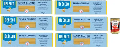 Produktbild von De Cecco Spaghetti quadrati, senza Glutine, Glutenfrei,100% Italienisch Pasta Nudeln gluten free 6x 400G + Italian Gourmet polpa 400g