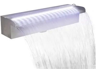 Produktbild von vidaXL Pool-Wasserfall Fontäne mit LEDs Rechteckig Edelstahl 45 cm