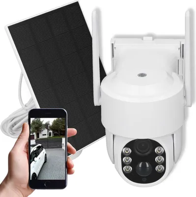 Zdjęcie produktu dla Kamera Solarna Wifi 4Mpx Zewnętrzna Obrotowa Bezprzewodowa Alarm Ip 4Mpx