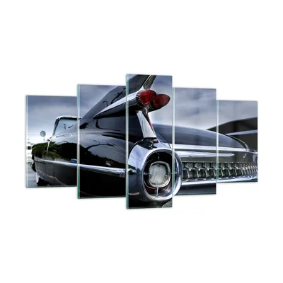 Produktbild von Bilder auf glas - Auto Retro Himmel - 160x85cm - Glasbilder - Wandbilder - Kunstdruck - zum Aufhängen bereit - Wanddekoration aus Glas - Glas Bilder - Wandbild auf Glas - 5 Teile - GEA160x85-0159