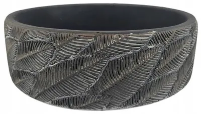 Produktbild von Dakls Zement-Blumentopf mit Blättermotiv Übertopf 14cm