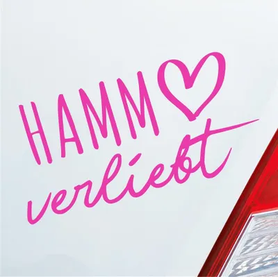Produktbild von Auto Aufkleber Hamm verliebt Herz Stadt Heimat Liebe Car 19x10 cm Pink Sticker Heckscheibenaufkleber