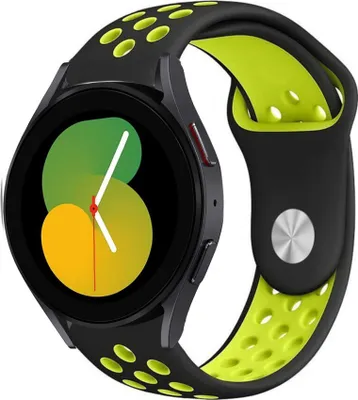 Produktbild von Strap-it Samsung Galaxy Watch 5 - 40mm Sportarmband (Schwarz/Gelb)