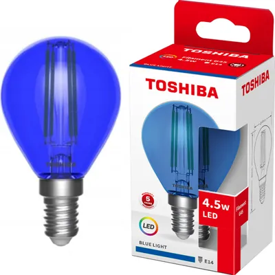 Obrázok produktu pre LED žiarovka E14 G45 4,5W Filament Blue TOSHIBA