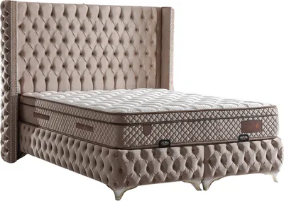 Produktbild von Villa Möbel Bett Set Dallas 160x200 Hellbraun, Bett Set (mit Matratze), Bett mit Stauraum