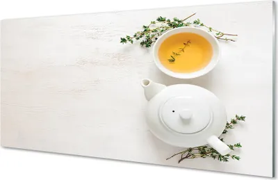 Produktbild von Glasbilder 120x60 Wandkunst eine Kanne Tee
