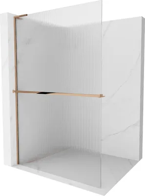 Produktbild von Mexen Kioto+ L Duschwand mit Ablage Walk-in 70 x 200 cm, transparent, roségold - 800-070-123-60-09