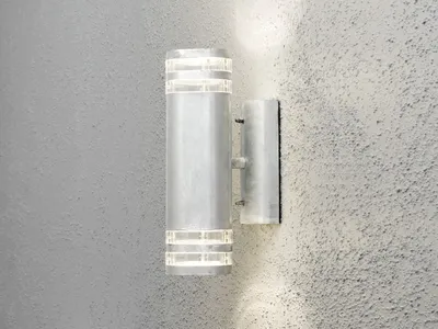 Produktbild von Design LED Außenwandleuchte Up Down zur Fassadenbeleuchtung, Außenleuchte Silber