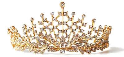 Immagine prodotto di Tiara dorata con strass - per donne - Accessorio per capelli da sposa - Adatta per feste - Delicato regalo - Decorazione scintillante