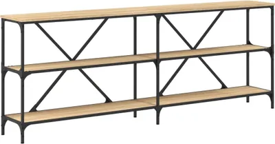 Obrázek produktu pro vidaXL Konzolový stolek Sonoma Dub 200x30x75 cm Materiál dřevo a železo