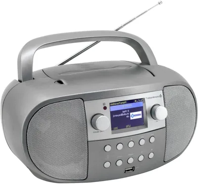 Obrázok produktu pre Internetové rádio s CD prehrávačom – Boombox s Wi-Fi rádiom – Prehrávanie a počúvanie hudby – Bezdrôtové Bluetooth pripojenie – Výkon 4 Watt – Viacfarebný