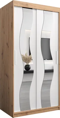 Produktbild von Kleiderschrank, Schiebetürenschrank Schlafzimmer, Schrank mit Spiegel SEWILLA 100 cm