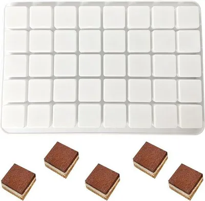 Image de Moule en silicone pour chocolats au cacao - Carré - 40 cavités