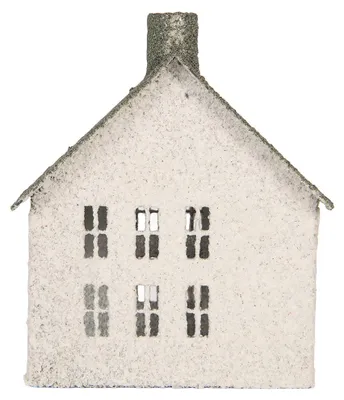 Immagine prodotto di Clayre & Eef, decorazione "Casa", 12x7x15 cm, bianca, in metallo