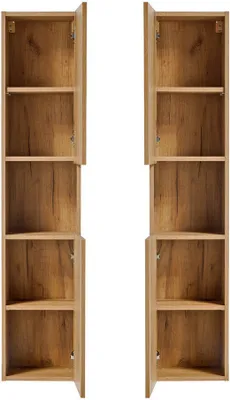 Produktbild von Hochschrank 'Skelbolu' mit 2 Türen 140 x 30 x 25 cm  Evoke Oak - Eichenoptik