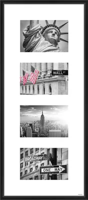 Produktbild von nielsen Aluminium Bilderrahmen Gallery Junior, 25x60 cm - 4x 10x15 cm, Schwarz Matt