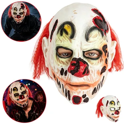 Produktbild von Realistische Clown-Maske aus Latex, Gruselige Halloween Maske für Erwachsene, Cosplay und Kostümpartys