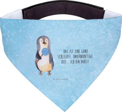 Produktbild von Mr. & Mrs. Panda Halstuch Für Hunde Pinguin Lolli - Eisblau - Geschenk, Hundehalstuch, Tuch, Spruch, Gauner, Unvernünftig, Hunde-Halstuch, Bandana, Süßigkeiten