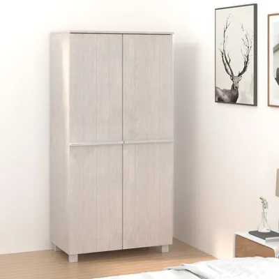 Produktbild von vidaXL Kleiderschrank HAMAR Weiß 89x50x180 cm Massivholz Kiefer - Kleiderschrank - Kleiderschränke - Schrank - Schränke